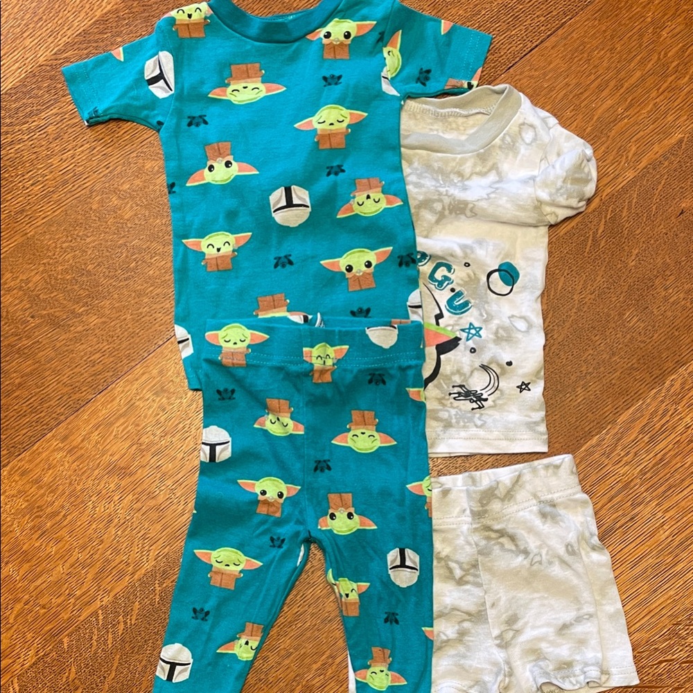 Pair of Star Wars Pajama Sets with Yoda Designs